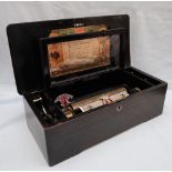 A 19th century Swiss musical box, in a simulated rosewood box, playing ten airs,