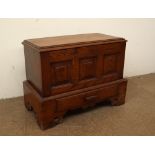 An 18th century style oak coffer bach,