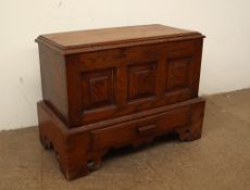 An 18th century style oak coffer bach,