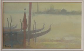 Irene Halliday Venetian canal scene Watercolour Signed 14.