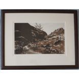 Sir Kyffin Williams Cottage by a road A limited edition print, No.