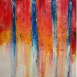 John Barker Urban Sunrise Oil on canvas Signed 90 x 90cm **Artist resale rights may apply**