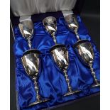 A set of six Elizabeth II silver goblets,