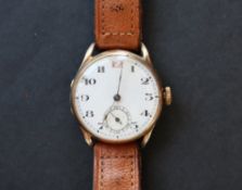 A gentleman's 9ct yellow gold watch,