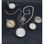 A late Victorian silver open faced pocket watch,