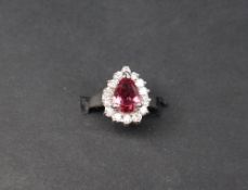 A tourmaline and diamond ring,