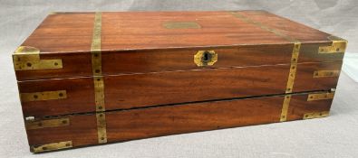 A 19th century mahogany brass bound lap top desk,