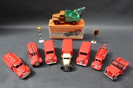 Dinky - No 25x Breakdown Lorry, boxed together with other Dinky models including A Jeep 25Y,