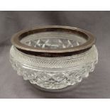 A George V silver topped and cut glass fruit bowl, Sheffield, 1912, James Dixon & Sons,