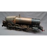 A copper and steel live steam engine together with a large brass boiler body