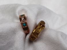 A Victorian yellow metal buckle ring,