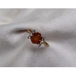 A citrine and diamond ring,