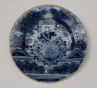 A 19th century tin glazed earthenware blue and white plate,