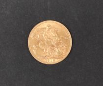 A George V gold sovereign dated 1913