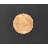 A George V gold sovereign dated 1913