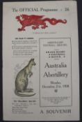 Rugby Union - Abertillery v Australia 1908 official programme,