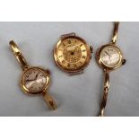 A lady's 18ct gold wristwatch,