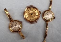 A lady's 18ct gold wristwatch,