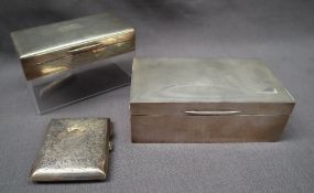 A George V silver cigarette box of rectangular form, London, 1936, Alfred Ernest Neighbour, 16.