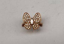 Gemporia - "The Papillon" An 18ct gold yellow diamond butterfly ring,