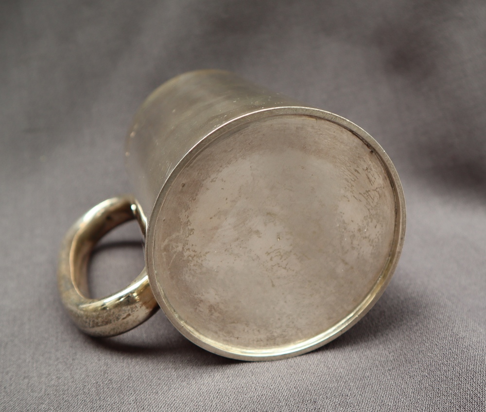 A Victorian silver tankard, of tapering cylindrical form with a gilt interior, London, 1872, - Image 4 of 4