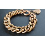 A 9ct gold textured twisted oval link bracelet,