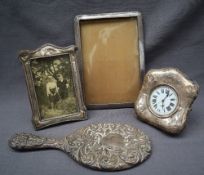 A silver mounted Goliath pocket watch holder together with a Goliath pocket watch,