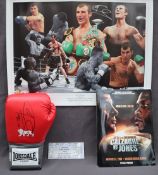 Boxing - Joe Calzaghe assorted items including a signed glove annotated bellow 46-0 indicating his
