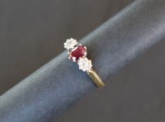 A ruby and diamond ring,