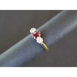 A ruby and diamond ring,