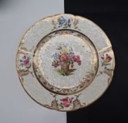 A 19th century porcelain plate, with a floral moulded border,