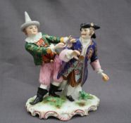 A Derby porcelain figure group of two men,