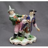 A Derby porcelain figure group of two men,