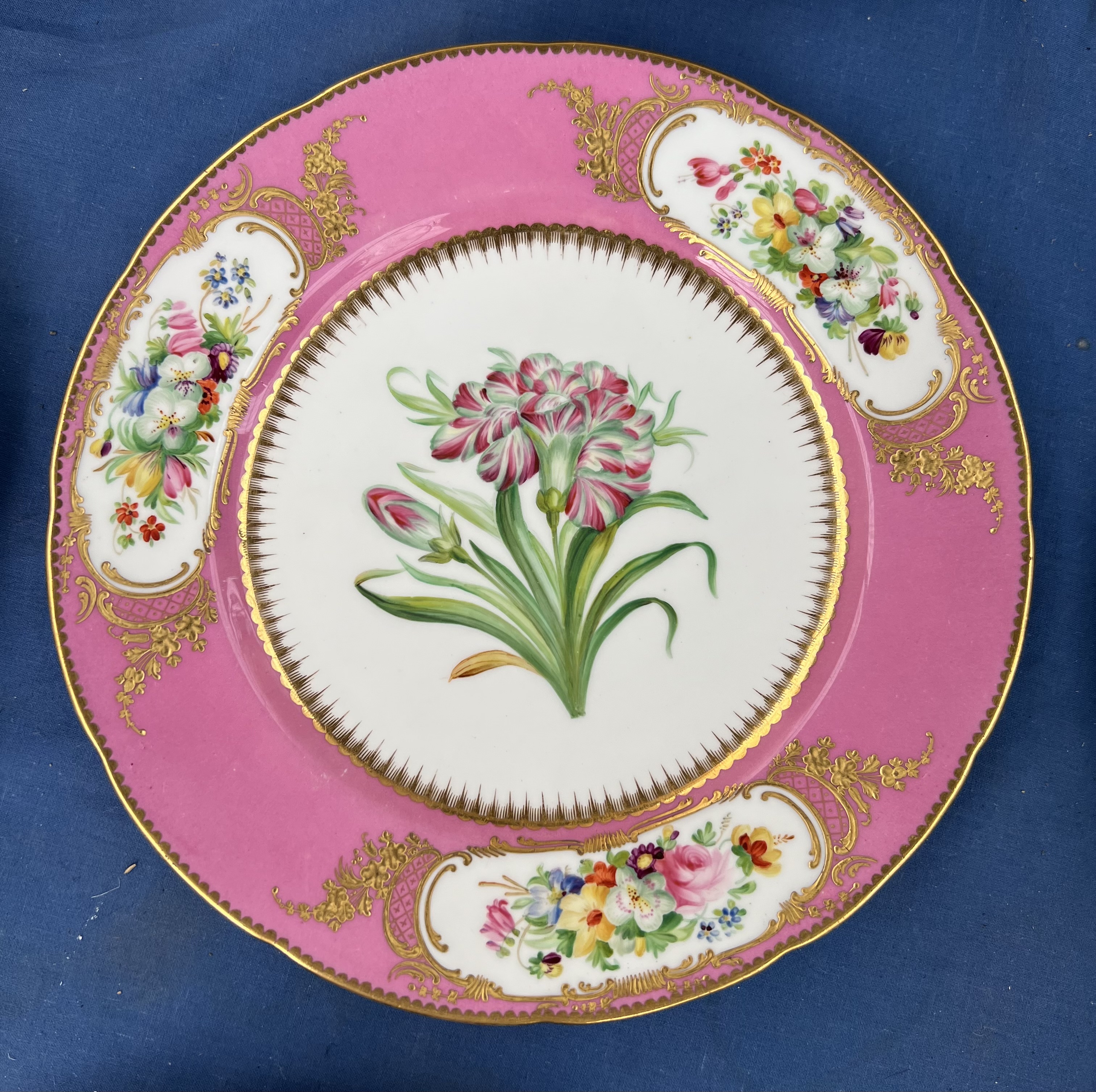 A pair of Minton porcelain plates together with a Meissen fruit moulded plate, - Image 6 of 15