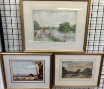 Walker Duncan Richmond on Thames Watercolour Together with a companion Boats on the Thames by the