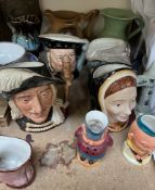 Assorted Royal Doulton character jugs including Aramis D6441, Henry VIII D6642,