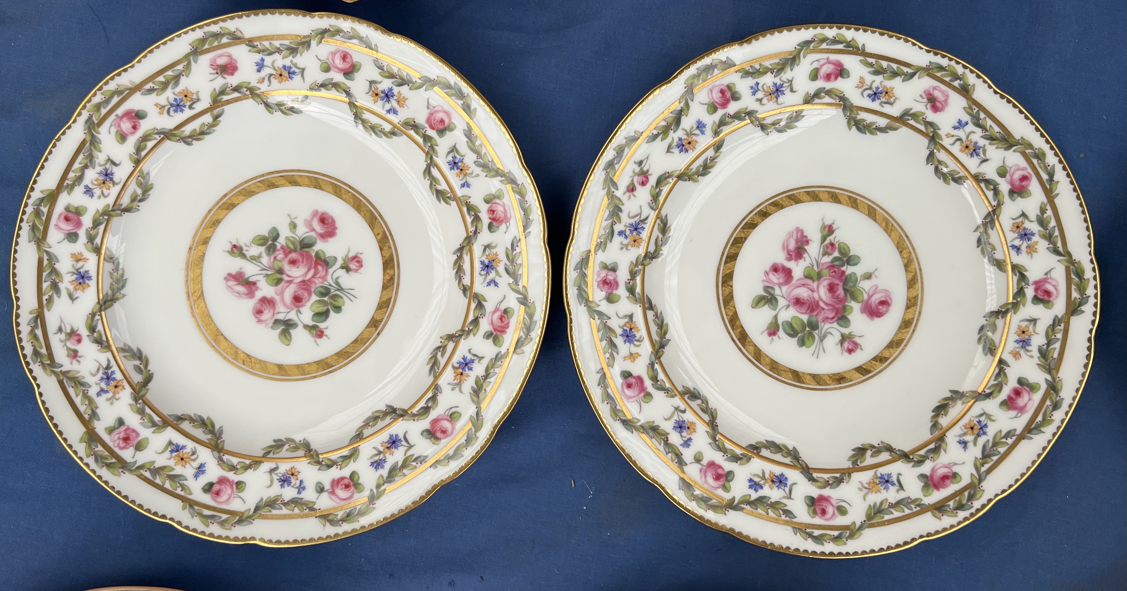 A pair of Minton porcelain plates together with a Meissen fruit moulded plate, - Image 4 of 15