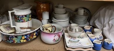 A Thomas of Germany part coffee and dinner set together with jugs and basin, other pottery jugs,