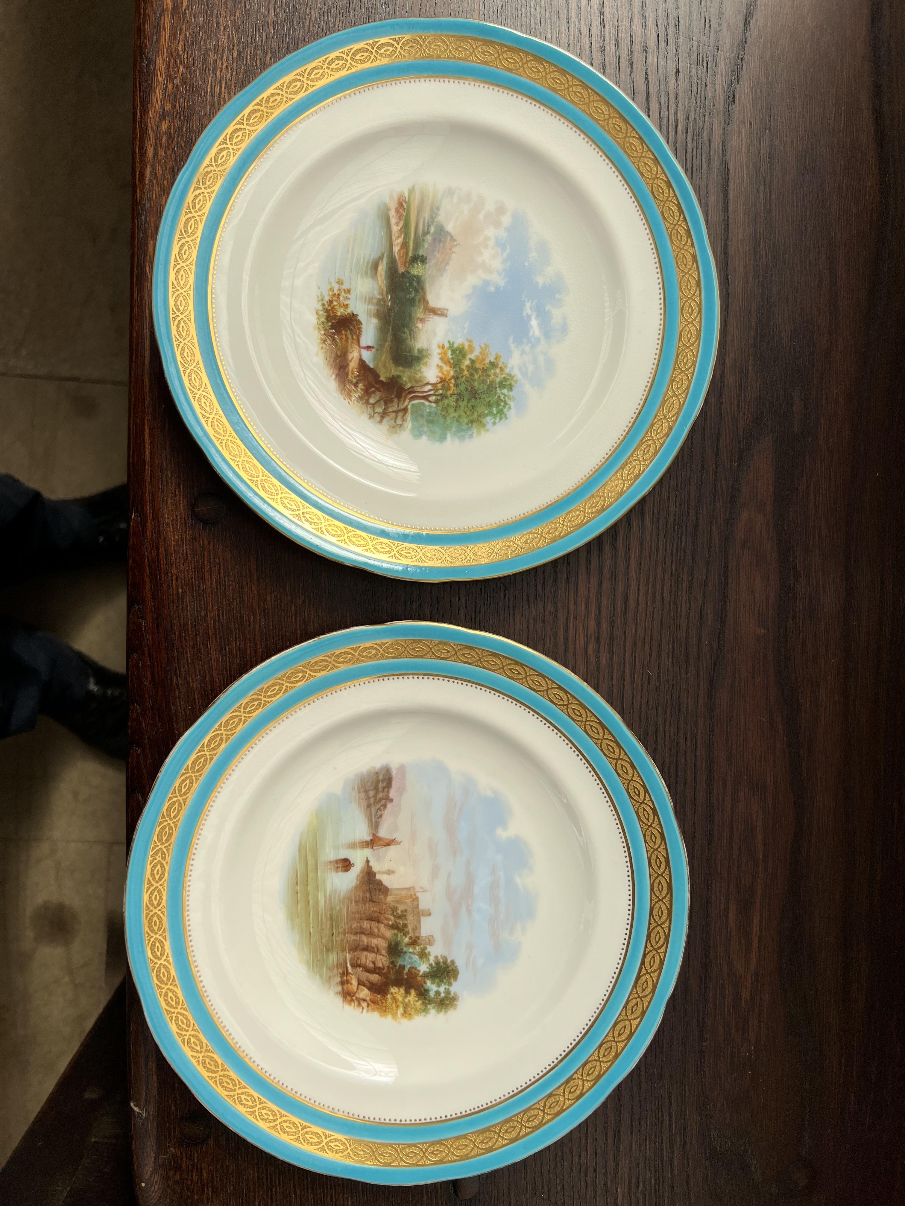 A pair of Minton porcelain plates together with a Meissen fruit moulded plate, - Image 8 of 15