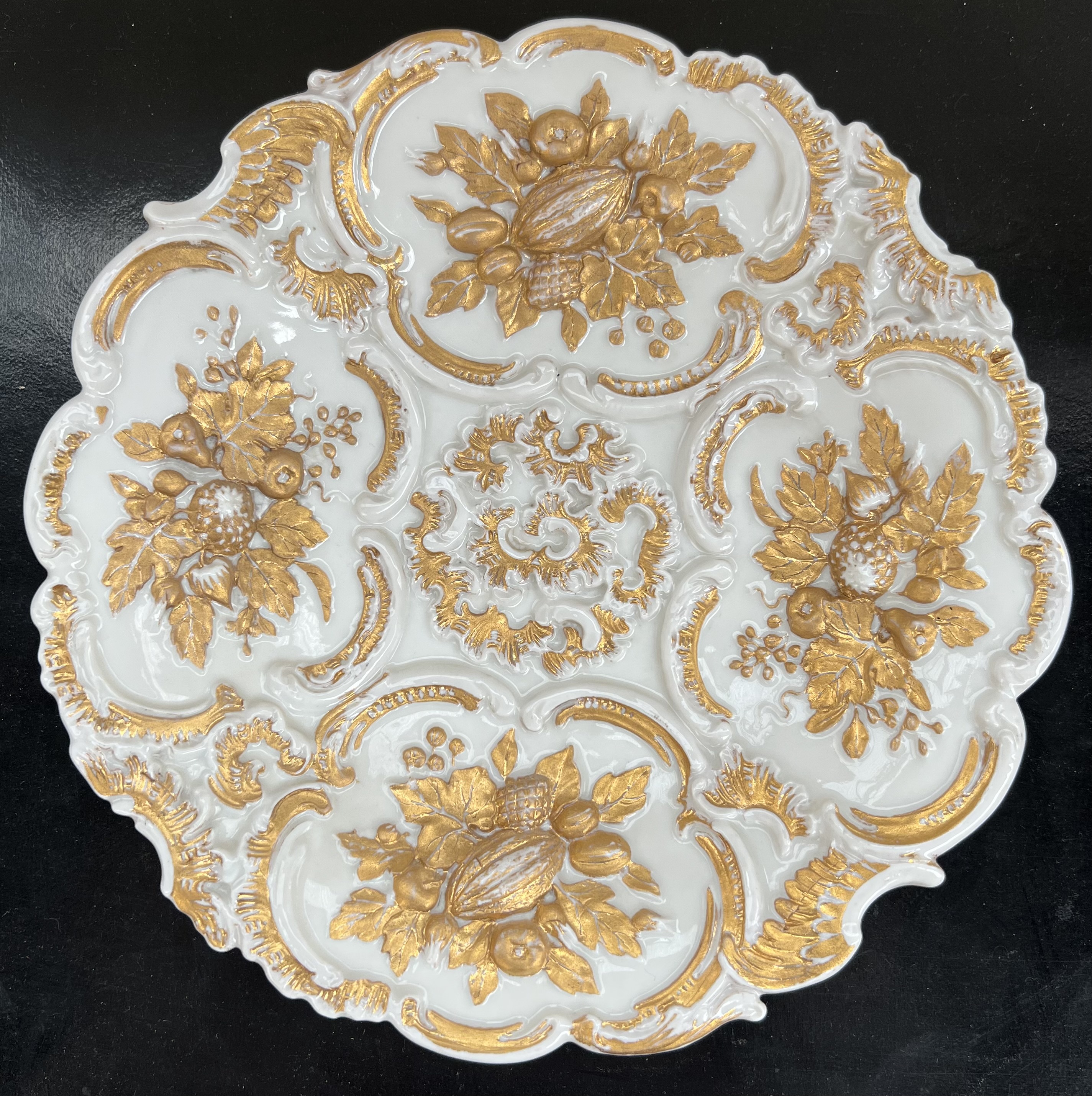 A pair of Minton porcelain plates together with a Meissen fruit moulded plate, - Image 10 of 15