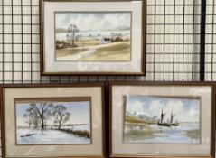 Ray Witchard A farmstead in a landscape Watercolour Together with two others by the same hand