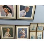 After Jonas, a set of four limited edition prints of Tennis Players, signed in pencil to the margin,