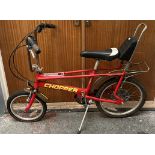 A Raleigh Chopper Mark III bicycle in red