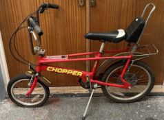 A Raleigh Chopper Mark III bicycle in red