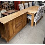 A 20th century oak refectory type dining table on square legs,
