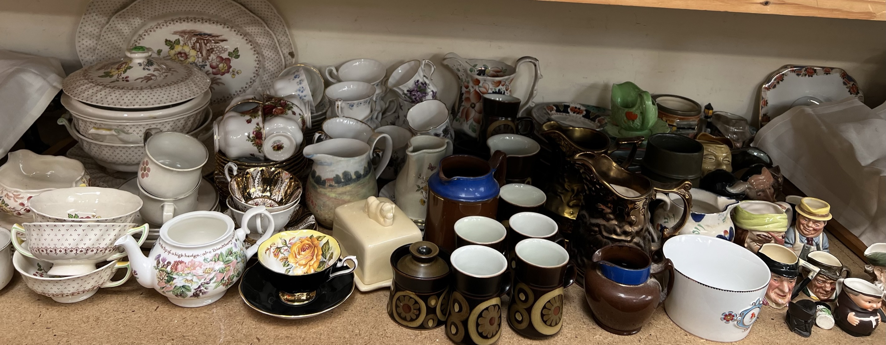 A Royal Albert Old Country Roses pattern part tea set together with other part tea and dinner sets,