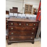 A 19th century oak chest,