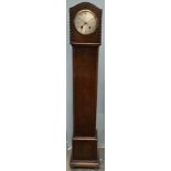 An oak cased grandmother clock,