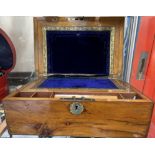 A Victorian walnut laptop desk, with a sloping writing surface,