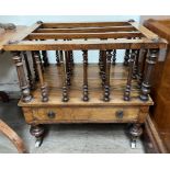 A Victorian walnut Canterbury,